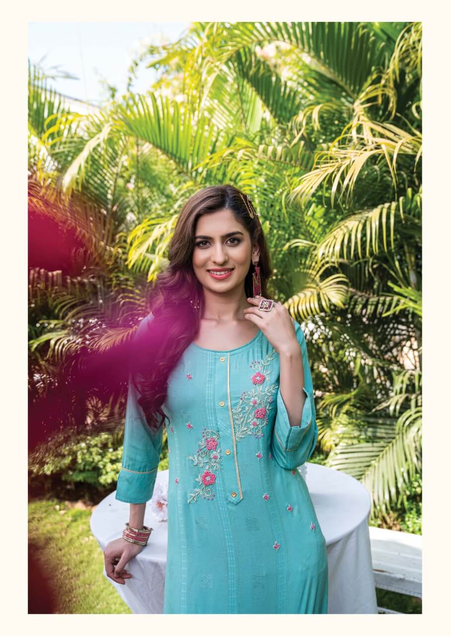 Wanna Bahara Fancy Ethnic Wear Hand Work Kurti With Bottom Collection